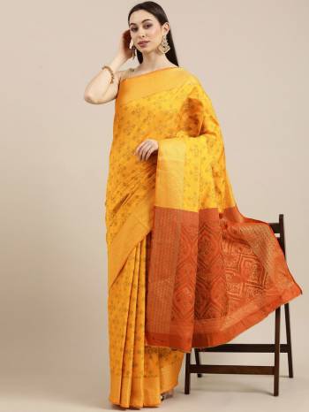 Looking This Traditional Partywear Saree Are Fine Saree Paired With Blouse.This Saree And Blouse Are Silk Blend Fabric With Designer Weaving Jacquard Work. Buy This Pretty Saree Now.