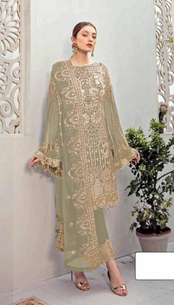 Attrective This Designer Pakistani Suit In Fine Color.Its Pretty Heavy Designer Embroidery Work Top Is Faux Georgette Based Paired With Santoon Bottom And Faux Georgette Fabricated Dupatta Which Gives An Attractive To The Suit.