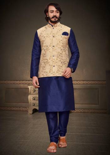 Attrective This Traditional Functional Designer Readymade Kurta,Bottom With Jacket Set. Its Kurta And Botton Are Art Silk And Jacket Is Semi Cotton Fabric With Stylist Printed.Buy Now. 