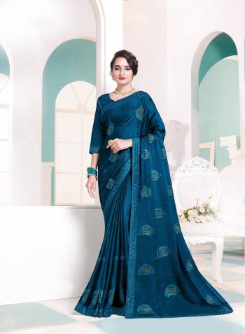 Looking This Partywear Designer Fine Color Saree Paired With Blouse.This Saree And Blouse Are Rangoli Silk Fabric With Heavy Designer Thread Embroidery Work. Buy This Pretty Saree Now.