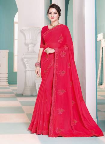 Looking This Partywear Designer Fine Color Saree Paired With Blouse.This Saree And Blouse Are Rangoli Silk Fabric With Heavy Designer Thread Embroidery Work. Buy This Pretty Saree Now.