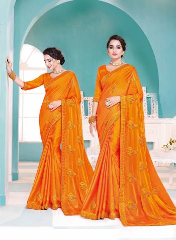 Looking This Partywear Designer Fine Color Saree Paired With Blouse.This Saree And Blouse Are Rangoli Silk Fabric With Heavy Designer Thread Embroidery Work. Buy This Pretty Saree Now.