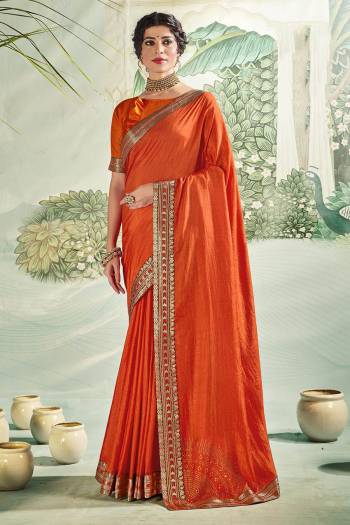 Look This Designer Saree Are Fine Saree Paired With Blouse.This Saree And Blouse Are Vichitra Silk Based Fabric With Designer Corner Swarovshki Butta With Lace Border. Buy This Pretty Saree Now.