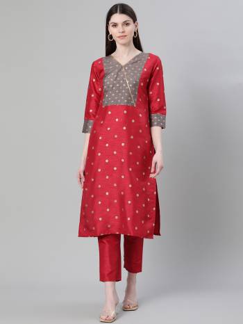 Looking This Readymade Long Kurti With Bottom In Fine Color. Kurti And Pant Are Fabricated On Poly Silk Beautified With Designer Foil Printed. It Is Light In Weight And Easy To Carry All Day Long. 