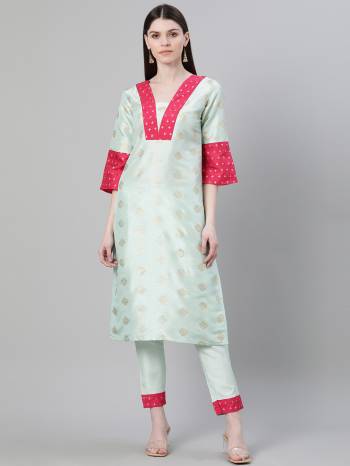 Looking This Readymade Long Kurti With Bottom In Fine Color. Kurti And Pant Are Fabricated On Poly Silk Beautified With Designer Foil Printed. It Is Light In Weight And Easy To Carry All Day Long. 