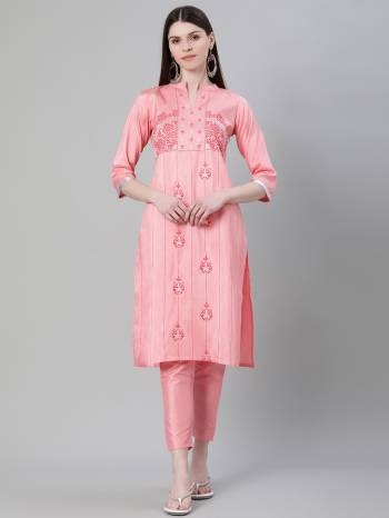 Looking This Readymade Long Kurti With Bottom In Fine Color. Kurti And Pant Are Fabricated On Poly Silk Beautified With Designer Foil Printed. It Is Light In Weight And Easy To Carry All Day Long. 