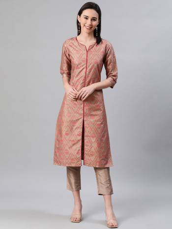 Looking This Readymade Long Kurti With Bottom In Fine Color. Kurti And Pant Are Fabricated On Poly Silk Beautified With Designer Foil Printed. It Is Light In Weight And Easy To Carry All Day Long. 