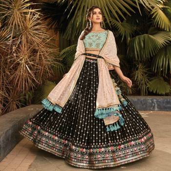 Attrective Looking This Wedding Partywear Readymade Heavy Designer Sequance With Lukhnowi Embroidery Work Lehenga Choli In Fine Color Fabricated On Geoegette And Dupatta Are Georgette Beautified With Heavy Attractive Lahenga Choli Set.Buy Now. 