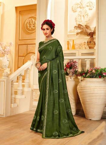 Garb This Designer Fine Color Saree Paired With Blouse.This Saree And Blouse Are C.P.Vichitra Silk Fabric With Heavy Designer Thread Embroidery Work. Buy This Pretty Saree Now.