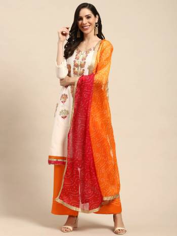 Stylist This Designer Suits In Lovely Color.?Its Pretty Designer Embridery Work Top Is Modal Chanderi Based Paired Bottom Santoon With Naznin Fabricated Dupatta Which Gives An Attractive To The Dress.