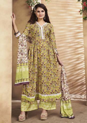 Looking Attrective This Readymade Suits In Fine Light Color. This Suit Top And Botton Are Maslin And Dupatta Are Chinon Fabricated Beautified With Designer Printed. It Is Light In Weight And Easy To Carry All Day Long. 