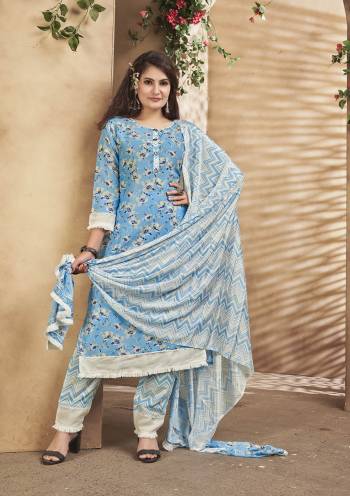 Looking Attrective This Readymade Suits In Fine Light Color. This Suit Top And Botton Are Maslin And Dupatta Are Chinon Fabricated Beautified With Designer Printed. It Is Light In Weight And Easy To Carry All Day Long. 