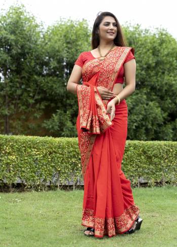 Looking This Designer Partywear Saree Are Fine Saree Paired With Blouse.This Saree And Blouse Are Cherry Silk Based Fabric With Heavy Designer Kashmiri Embroidery Work. Buy This Pretty Saree Now.