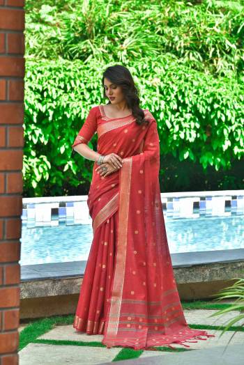 Looking This Designer Partywear Saree Are Fine Saree Paired With Blouse.This Saree And Blouse Are Sambalpuri Cotton Based Fabric With Heavy Wevon Resham Butti Designer Work. Buy This Pretty Saree Now.