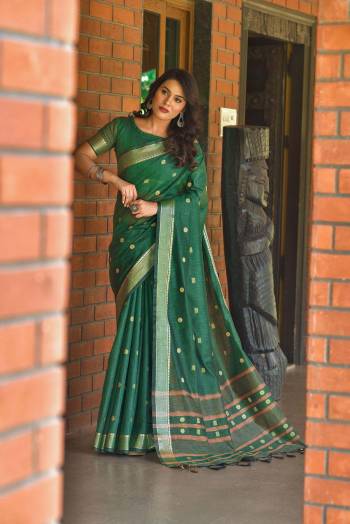 Looking This Designer Partywear Saree Are Fine Saree Paired With Blouse.This Saree And Blouse Are Sambalpuri Cotton Based Fabric With Heavy Wevon Resham Butti Designer Work. Buy This Pretty Saree Now.