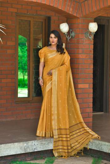 Looking This Designer Partywear Saree Are Fine Saree Paired With Blouse.This Saree And Blouse Are Sambalpuri Cotton Based Fabric With Heavy Wevon Resham Butti Designer Work. Buy This Pretty Saree Now.