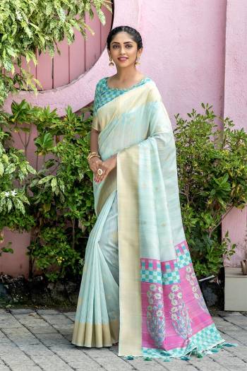 Your Personality In This Lovely Colored Designer Saree. This Saree?And Blouse Are Fabricated On Tussar Silk Beautified With Wevon Rich Multy Color Pallu Designer. Buy This Pretty Saree Now.