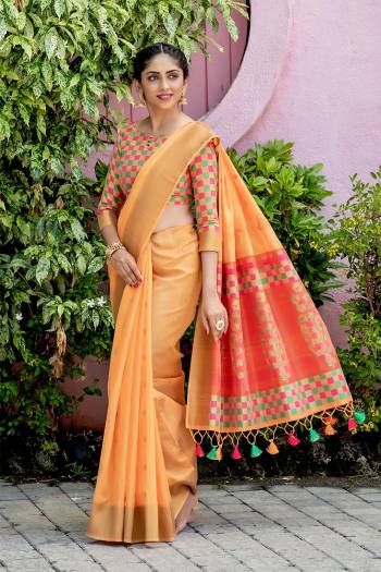 Your Personality In This Lovely Colored Designer Saree. This Saree?And Blouse Are Fabricated On Tussar Silk Beautified With Wevon Rich Multy Color Pallu Designer. Buy This Pretty Saree Now.