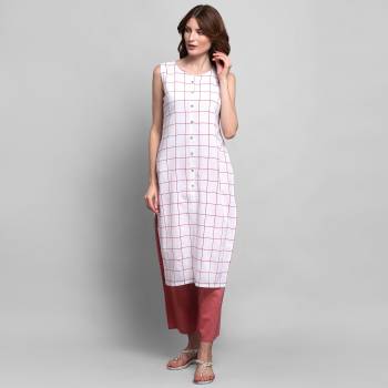 Attrective This Readymade Long Kurti With Plazzo Set In Fine Color. Kurti And Bottom Are Cotton Fabricated Beautified With Solid Dying Sleeve Less. It Is Light In Weight And Easy To Carry All Day Long. 