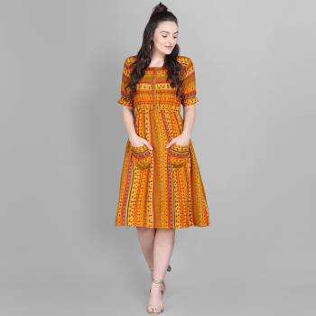 Looking This Readymade Long Kurti In Fine Color. This Kurti Are Rayon Fabricated Beautified With Designer Printed. It Is Light In Weight And Easy To Carry All Day Long. 