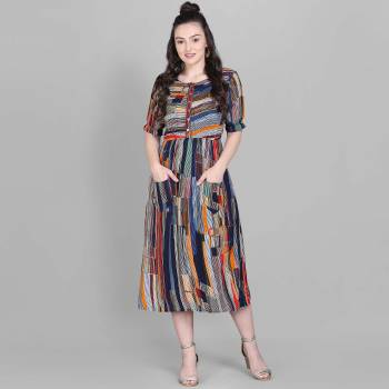 Looking This Readymade Long Kurti In Fine Color. This Kurti Are Rayon Fabricated Beautified With Designer Printed. It Is Light In Weight And Easy To Carry All Day Long. 