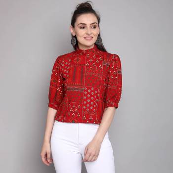 Stylist This Looking Readymade Short Kurti In Fine Color. This Kurti Are Rayon Fabricated Beautified With Designer Foil Printed. It Is Light In Weight And Easy To Carry All Day Long. 