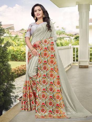 Attrective This Designer Saree Are Fine Saree Paired With Blouse.This Saree Are Chinon And Blouse Are Art Silk Based With Mirror Work Fabric With Designer Printed. Buy This Pretty Saree Now.