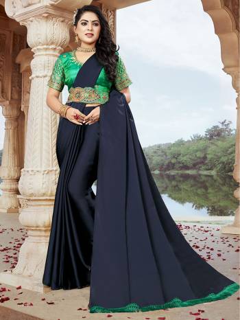 Attrective This Designer Saree Are Fine Saree Paired With Contrasted Blouse And Belt.This Saree Are Moss Chiffon And Blouse And Belt Are Art Silk Based Fabric With Designer Embroidery Work. Buy This Pretty Saree Now.