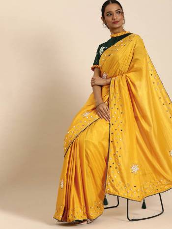 Designer This Wedding Partywear Fine Color Saree Paired With Contrasted Blouse.This Saree Are Poly Silk And Blouse Are Art Silk Fabric With Heavy Designer Embroidery Work. Buy This Pretty Saree Now.