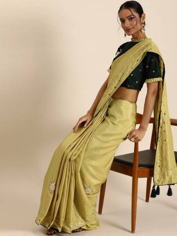 Designer This Wedding Partywear Fine Color Saree Paired With Contrasted Blouse.This Saree Are Poly Silk And Blouse Are Art Silk Fabric With Heavy Designer Embroidery Work. Buy This Pretty Saree Now.