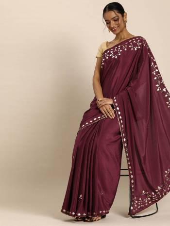 Garb This Partywear Stylist Designer Fine Colour Saree Paired With Blouse.This Saree Are Poly Silk And Blouse Are Art Silk Fabric With Heavy Designer Embroidery Work. Buy This Pretty Saree Now.