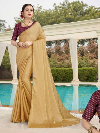 Looking This Designer Partywear Saree Are Fine Saree Paired With Contrasted Blouse.This Saree Are Satin With Stone Work And Blouse Are Art Silk With Sequance Embroidery Work Based Fabric With Designer Saree. Buy This Pretty Saree Now.