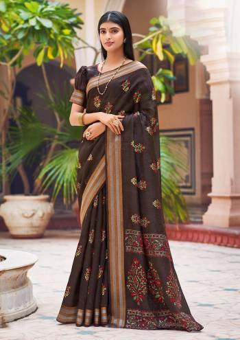 Attrective This Designer Traditional Saree Are Fine Saree Paired With Blouse.This Saree And Blouse Are Chandei Based Fabric With Heavy Wevon Designer. Buy This Pretty Saree Now.