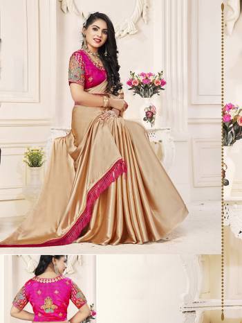 Garb This Designer Partywear Saree Are Fine Saree Paired With Contrasted Blouse And Belt.This Saree Are Satin Chiffon And Blouse And Belt Are Art Silk Based Fabric With Designer Embroidery Work. Buy This Pretty Saree Now.