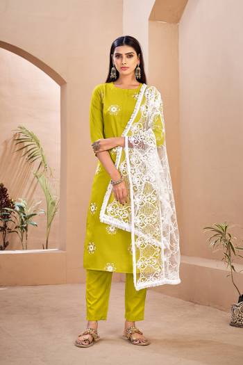 Stylist This Readymade Long Dress In Fine Color Top And Dupatta Are Rayon With Dupatta Are Rayon Fabricated Beautified With Embroidery Work Designer. It Is Light In Weight And Easy To Carry All Day Long. 