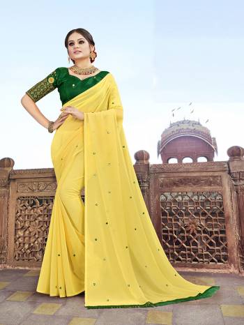 Preety This Designer Saree Are Fine Saree Paired With Contrasted Blouse.This Saree Are Georgette And Blouse Are Art Silk Based Fabric With Mirror,Designer Embroidery Work Blouse. Buy This Pretty Saree Now.