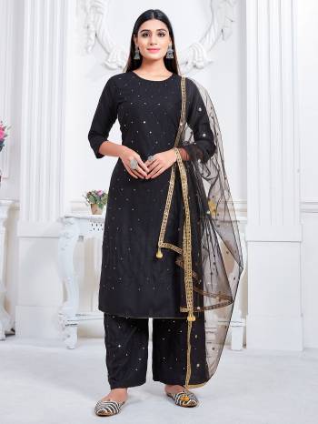 Look This Readymade Long Dress In Fine Color Top And Bottom Are Rayon With Dupatta Are Net Fabricated Beautified With Embroidery Work Designer. It Is Light In Weight And Easy To Carry All Day Long. 