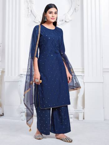 Look This Readymade Long Dress In Fine Color Top And Bottom Are Rayon With Dupatta Are Net Fabricated Beautified With Embroidery Work Designer. It Is Light In Weight And Easy To Carry All Day Long. 