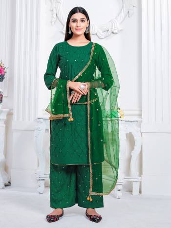 Look This Readymade Long Dress In Fine Color Top And Bottom Are Rayon With Dupatta Are Net Fabricated Beautified With Embroidery Work Designer. It Is Light In Weight And Easy To Carry All Day Long. 