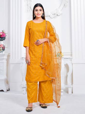 Look This Readymade Long Dress In Fine Color Top And Bottom Are Rayon With Dupatta Are Net Fabricated Beautified With Embroidery Work Designer. It Is Light In Weight And Easy To Carry All Day Long. 