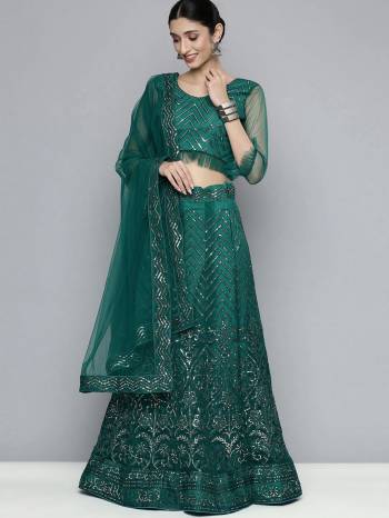 Attrective This Wedding Partywear Heavy Designer Lehenga Choli And Dupatta In Fine Color Fabricated On Net Beautified Fabric With Designer Sequance Multy Embroidery Work. Buy Now.