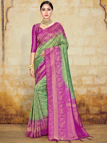 Attrective This Pretty Angelic Partywear Look Wearing This Heavy Designer Weaving Work Saree In Fine Color Paired With Blouse. This Saree And Blouse Is Art Silk Fabricated.Attractive Look To Your Personality. 