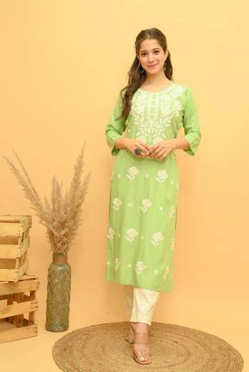 Garb This Disigner Readymade Long Kurti With Pant In Fine Color. Its Kurti And Pant Are Rayon Slub Fabricated Beautified With Designer Multy Embroidery Work. It Is Light In Weight And Easy To Carry All Day Long. Buy Now.