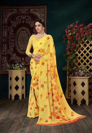 Enhance Your Personality In This Lovely Colored Designer Saree. This Saree?And Blouse Are Fabricated On Art Silk Beautified With Designer Printed. Buy This Pretty Saree Now.