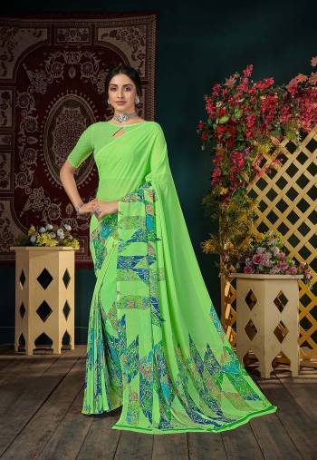 Enhance Your Personality In This Lovely Colored Designer Saree. This Saree?And Blouse Are Fabricated On Art Silk Beautified With Designer Printed. Buy This Pretty Saree Now.