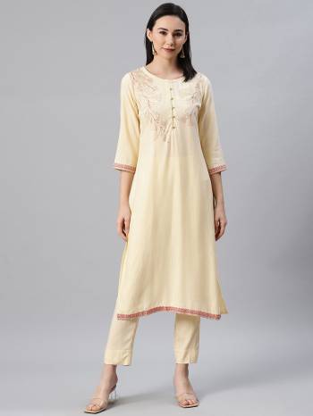 Attrective Looking This Readymade Long Kurti With Bottom In Fine Color. This Kurti And Pant Are Fabricated On Rayon Beautified With Designer Foil Printed. It Is Light In Weight And Easy To Carry All Day Long. 