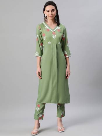 Attrective Looking This Readymade Long Kurti With Bottom In Fine Color. This Kurti And Pant Are Fabricated On Rayon Beautified With Designer Khadi Printed. It Is Light In Weight And Easy To Carry All Day Long. 