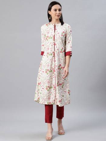 Attrective Looking This Readymade Long Kurti With Bottom In Fine Color. This Kurti And Pant Are Fabricated On Rayon Beautified With Designer Foil Printed. It Is Light In Weight And Easy To Carry All Day Long. 