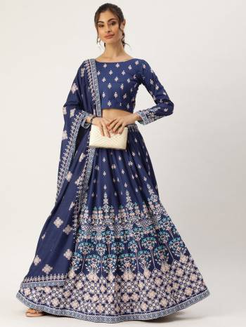 Garb This Partywear Heavy Designer Lehenga Choli And Dupatta In Fine Color. This Lahenga Choli Are Vaishari Silk And Dupatta Are Maslin Fabricated On Beautified With Attractive Designer Printed.Buy Now. 