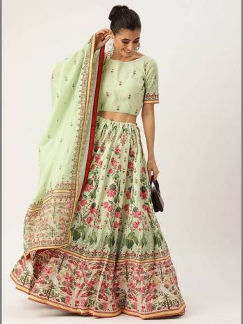 Garb This Partywear Heavy Designer Lehenga Choli And Dupatta In Fine Color. This Lahenga Choli Are Vaishari Silk And Dupatta Are Maslin Fabricated On Beautified With Attractive Designer Printed.Buy Now. 